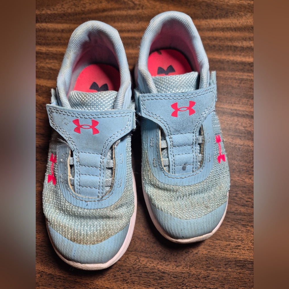 Under Armour Kids' Blue and Pink Shoes